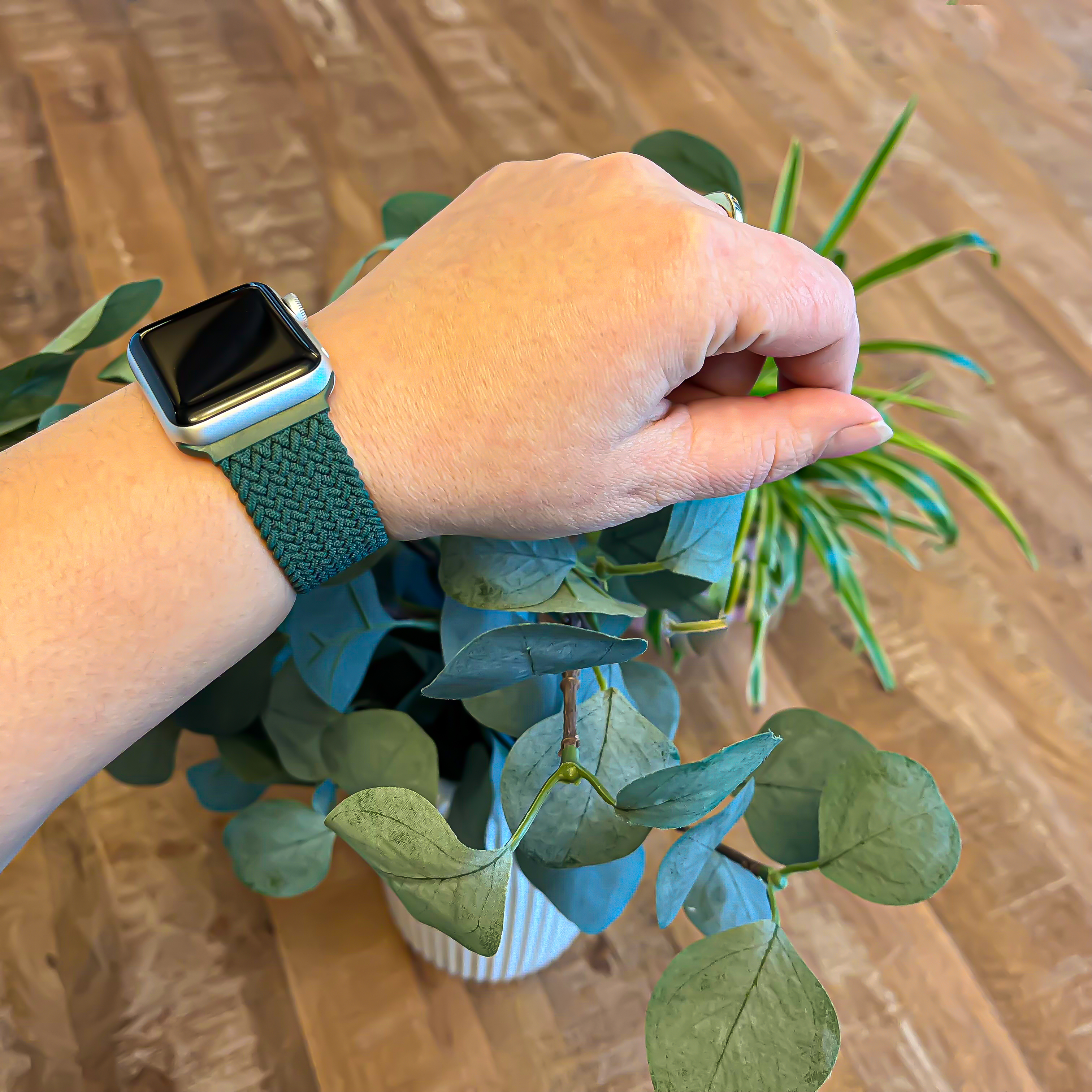 Apple Watch nylon gevlochten solo band - regenwoud