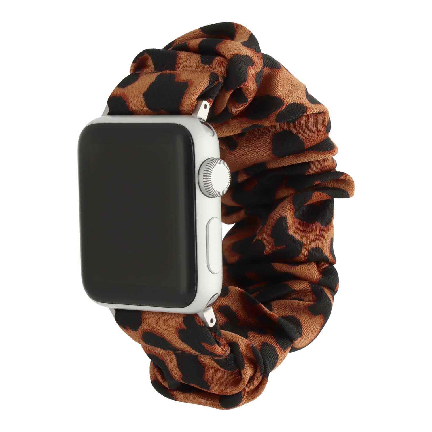 Apple-Watch-nylon-Scrunchie-band-panter-bruin-7440850326302-123watches-hoofdfoto