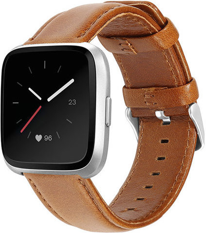 Fitbit Versa genuine leren band - lichtbruin