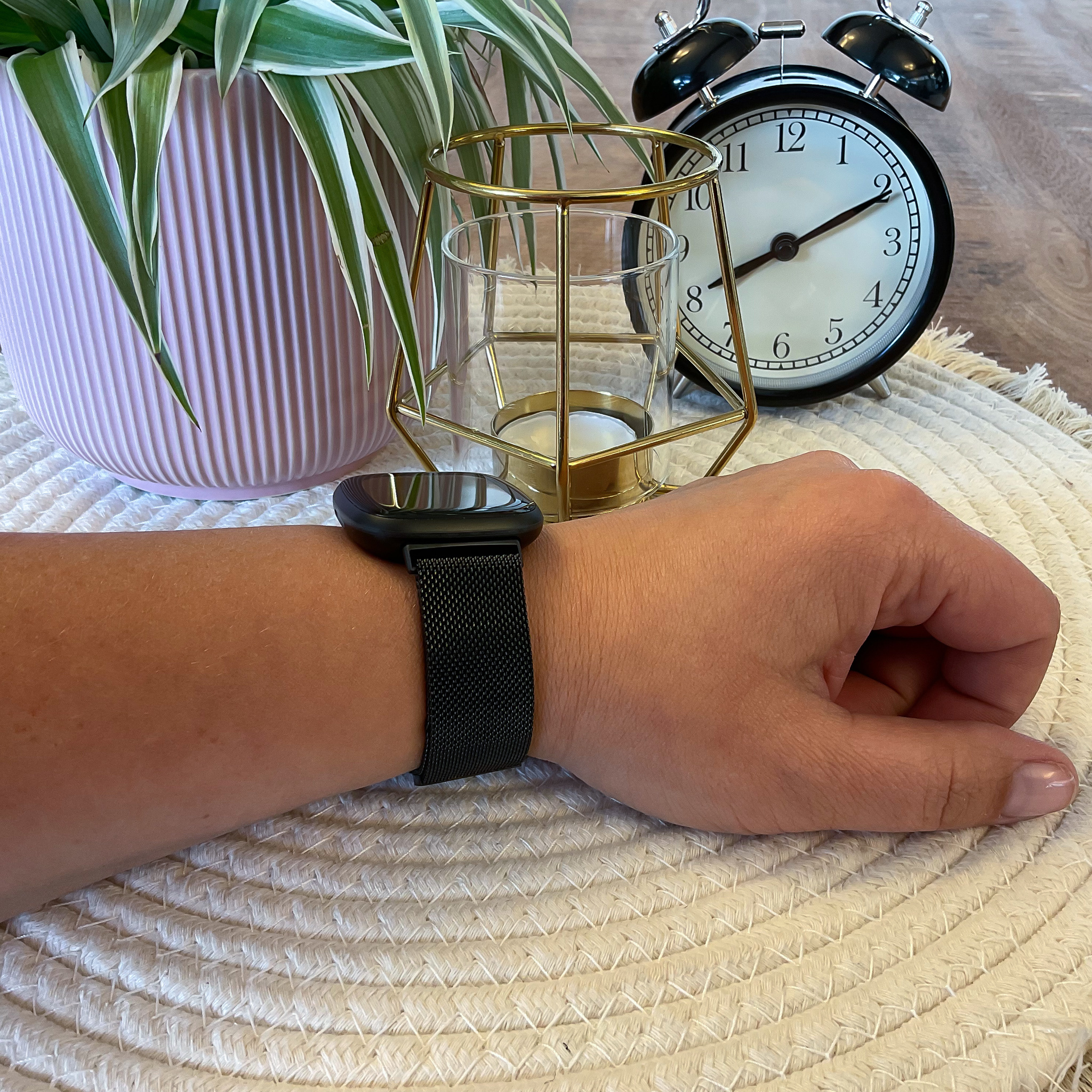 Fitbit Versa 3 / Sense milanese band - zwart
