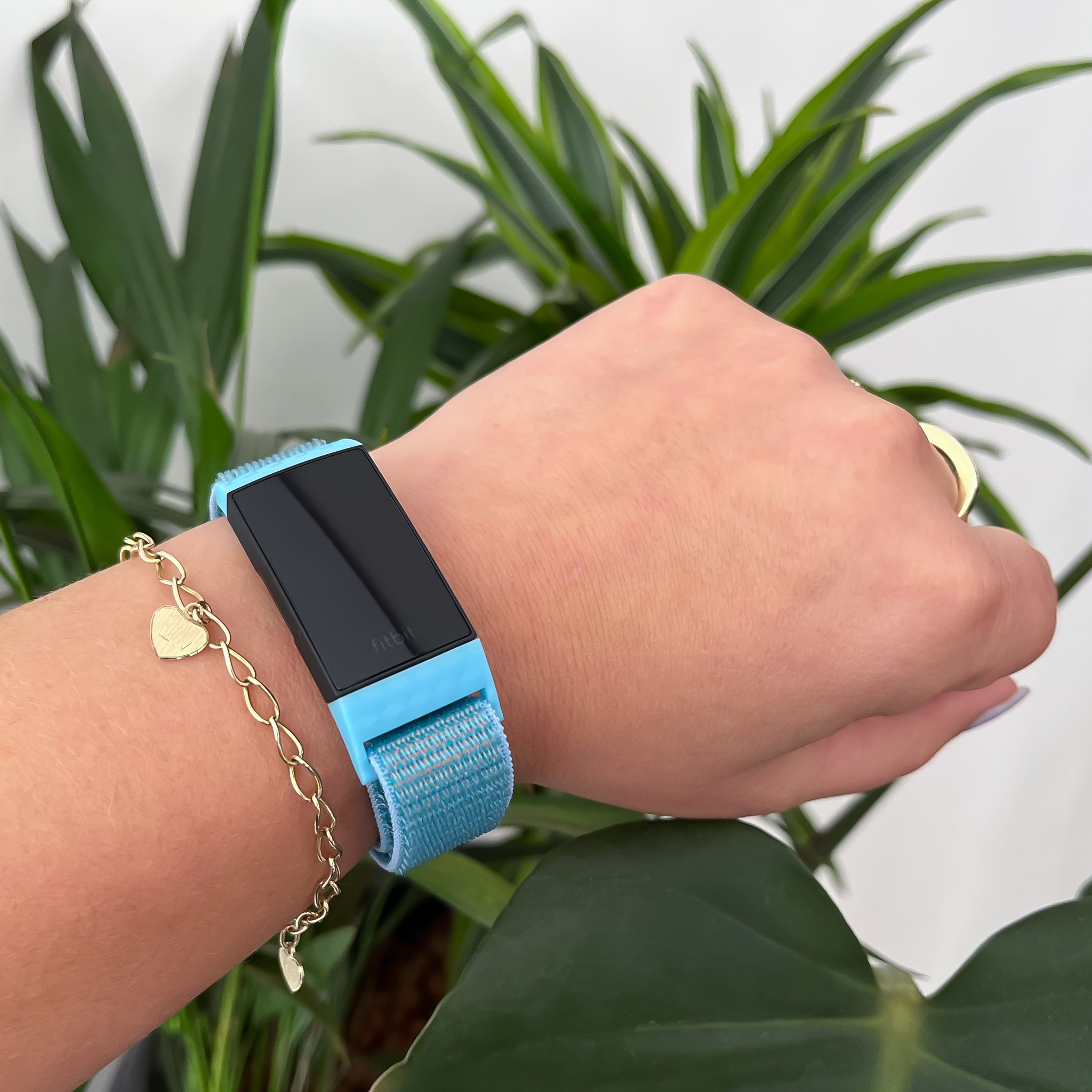 Fitbit Charge 3 & 4 nylon band - blauw meer