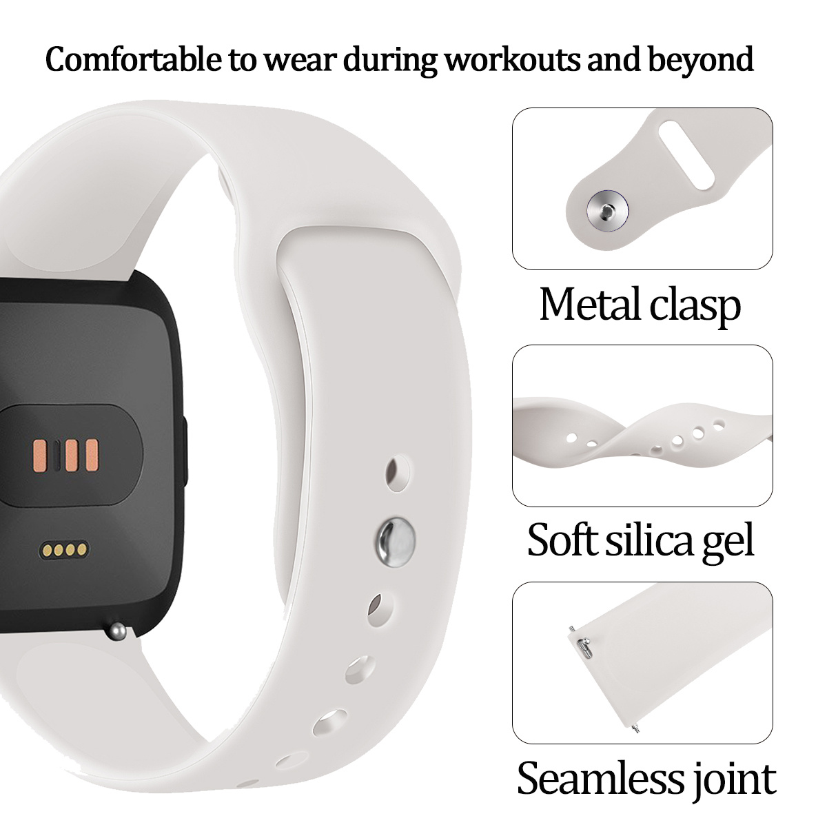 Fitbit Versa siliconen sport band - abrikoos