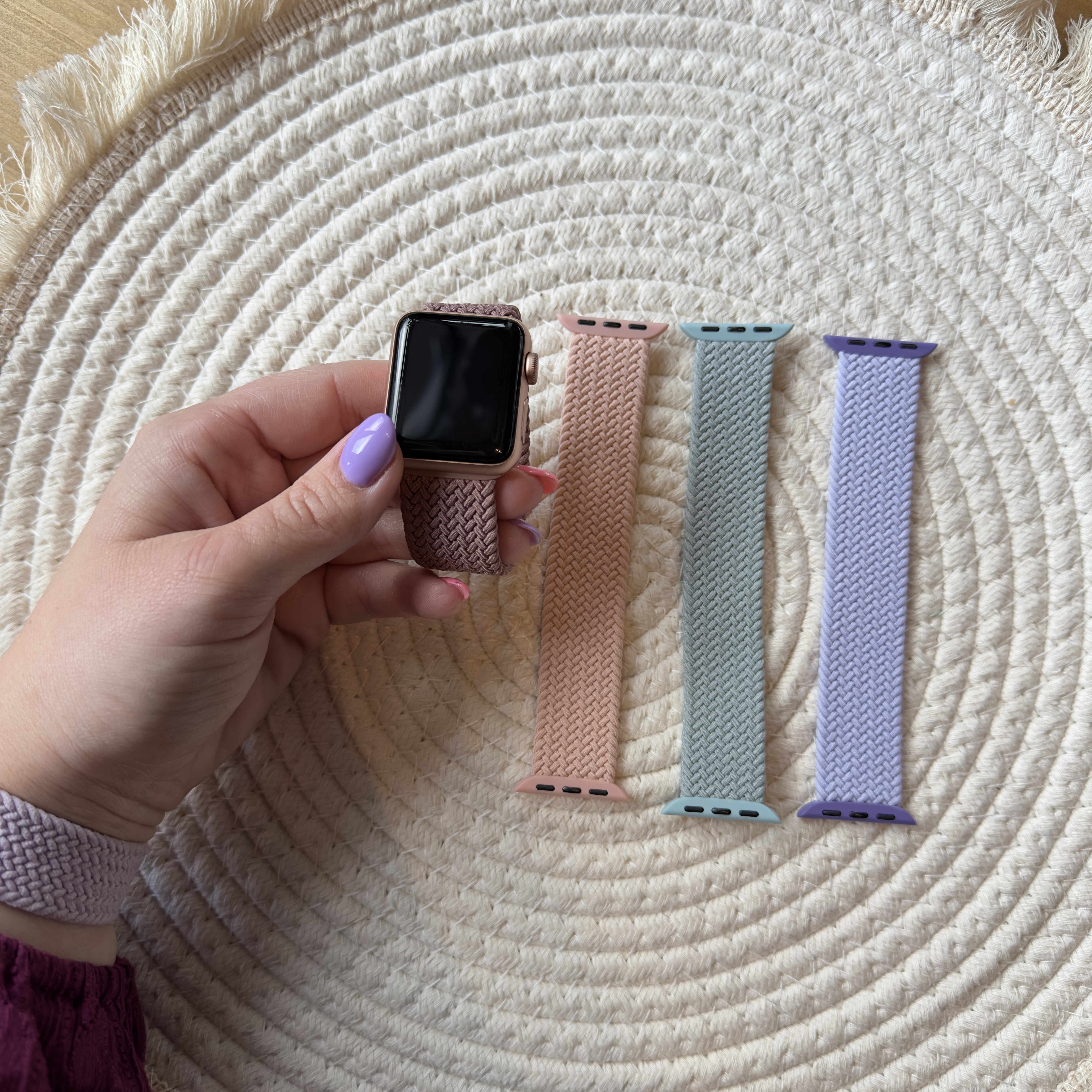 Apple Watch nylon gevlochten solo band - mist purple