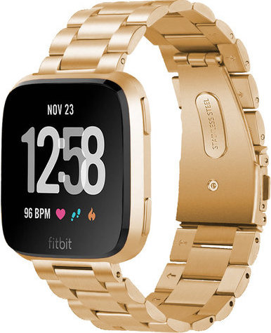 Fitbit Versa kralen stalen schakel band - rose goud