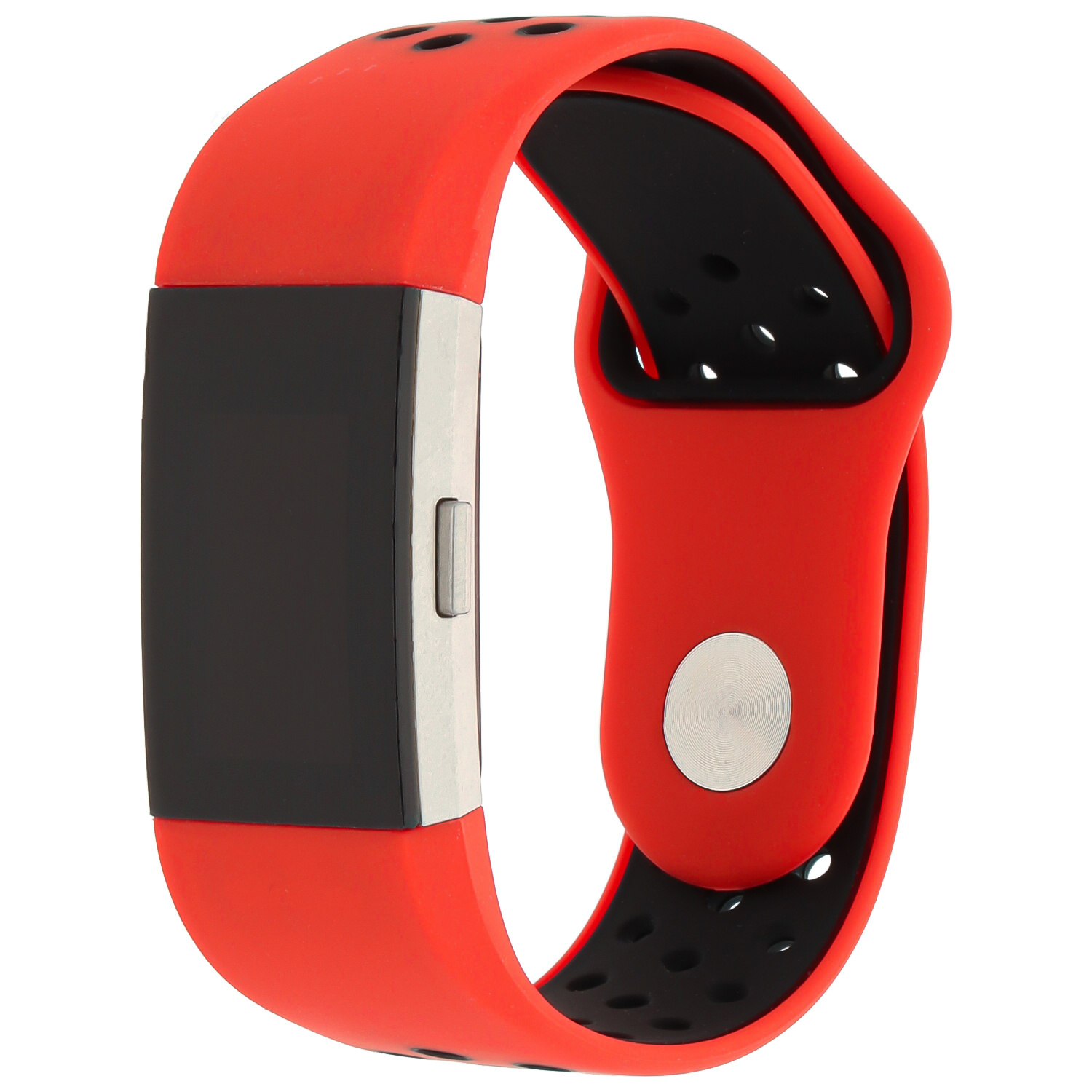 Fitbit Charge 2 dubbel sport band - rood zwart