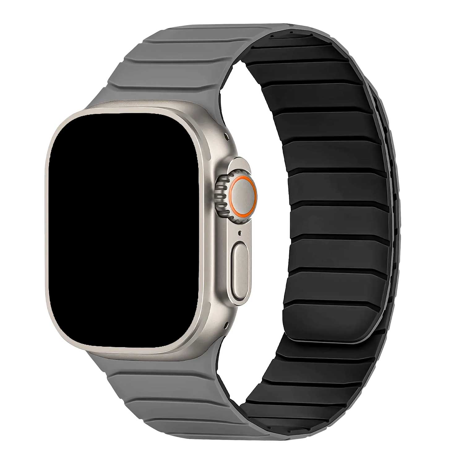Apple Watch band Vetra – siliconen – grijs zwart