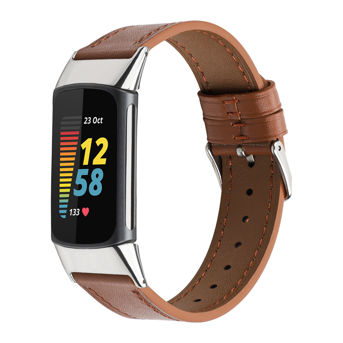 Fitbit Charge 5 leren band - bruin