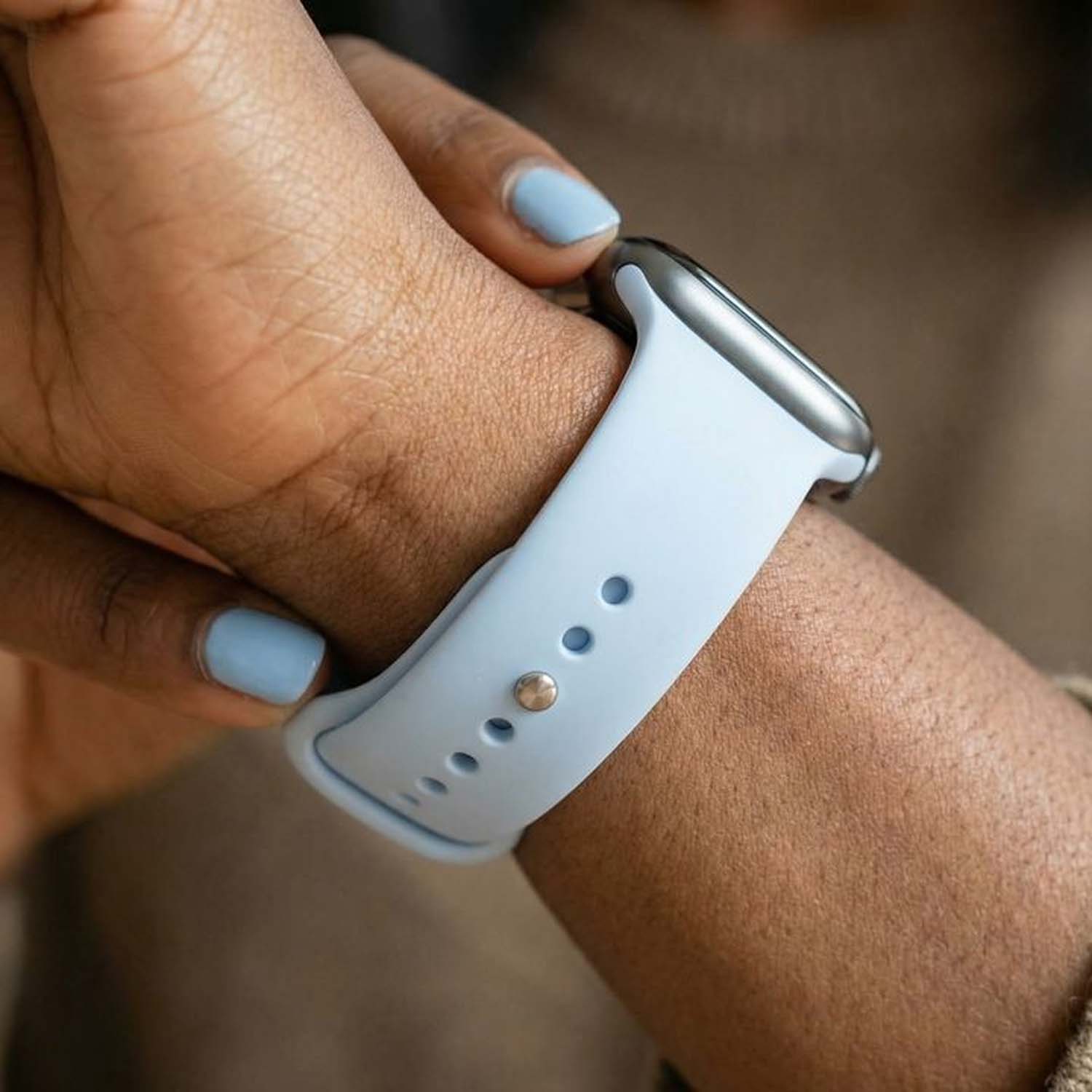 Apple Watch bandje Savro - siliconen - sky blue