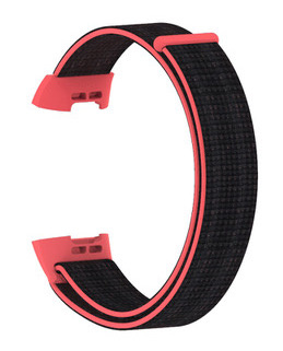 Fitbit Charge 3 & 4 nylon band - roze zwart