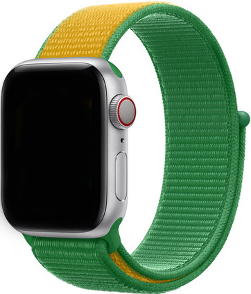 Apple Watch nylon geweven sport band  - groen geel
