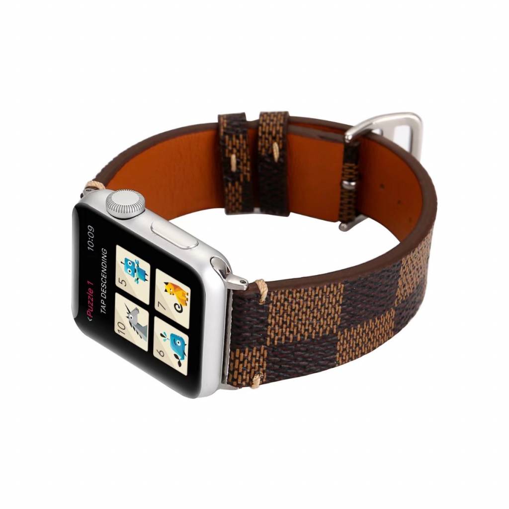 Apple Watch leren grid band - bruin