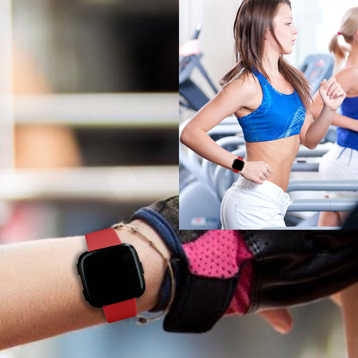 Fitbit Versa siliconen sport band - rood