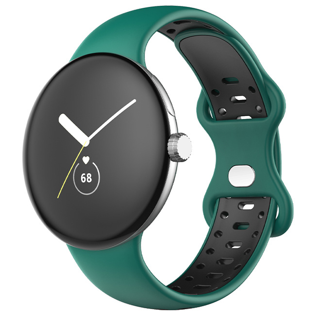 Google Pixel Watch dubbel sport band - groen zwart